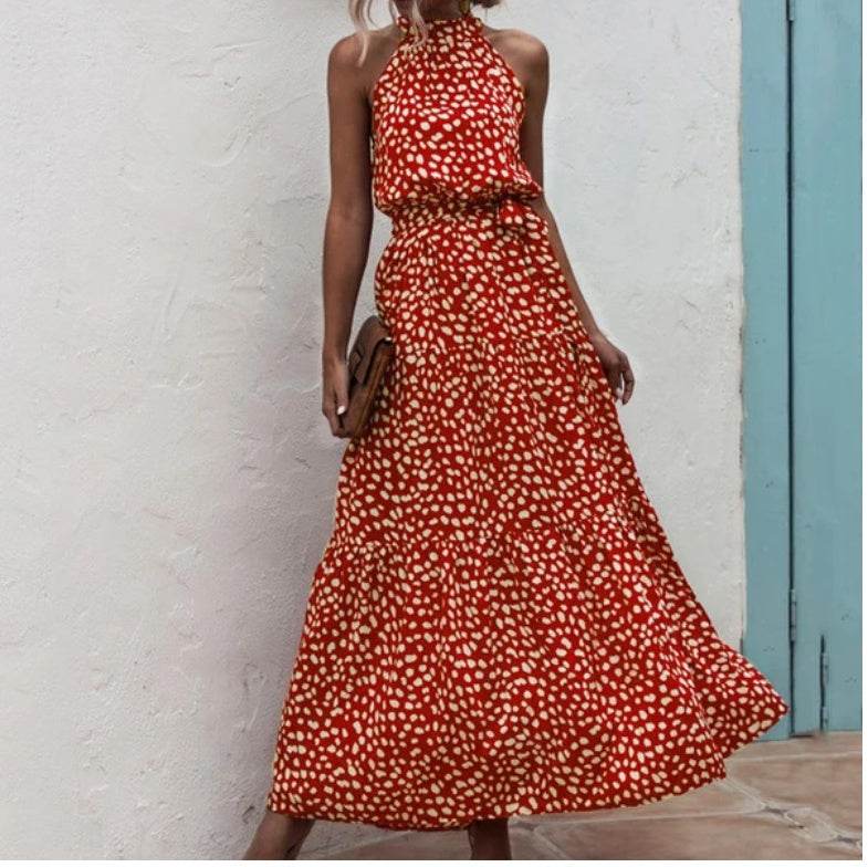 Printed maxi lace dress - Mubimart