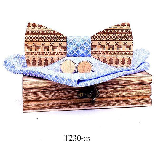 Elk wooden bow tie - Mubimart