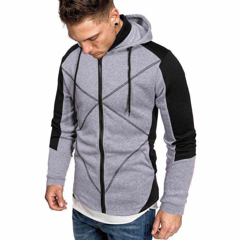 Men's Hooded Zipper Cardigan Sports Hoodie - Mubimart