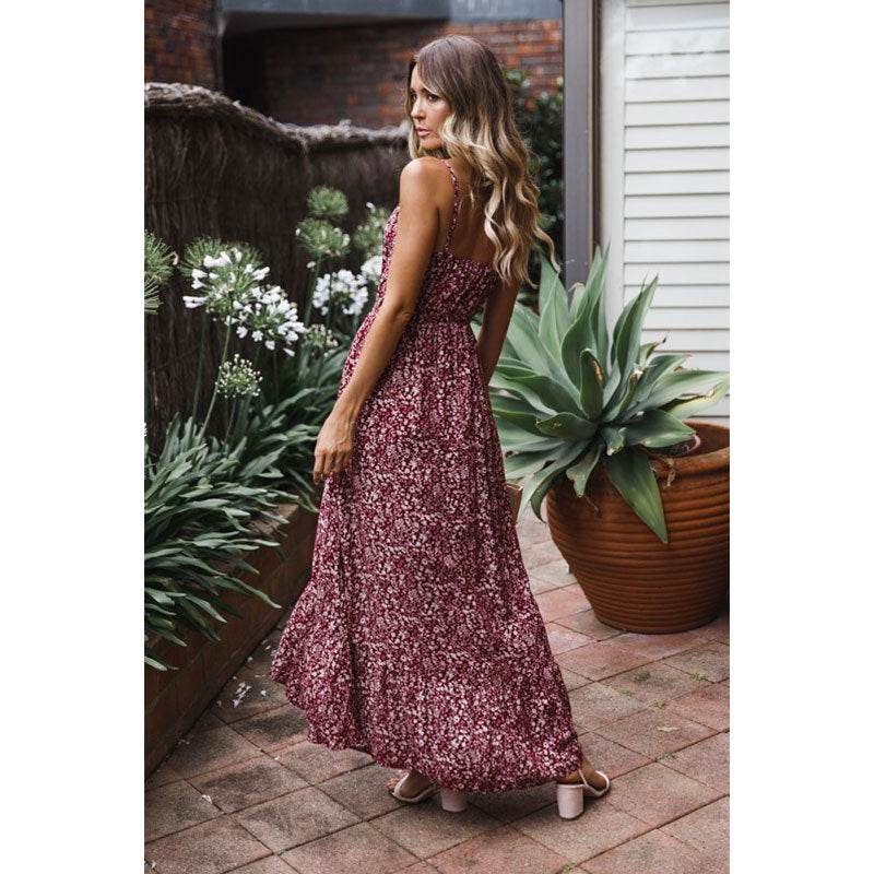 Bow floral camisole dress - Mubimart