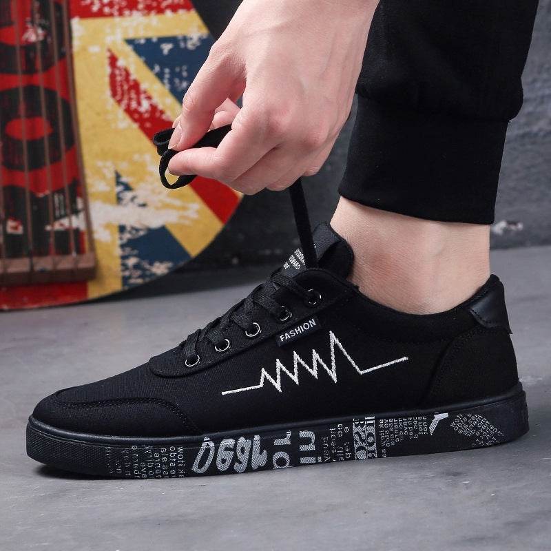 Men's canvas shoes sports casual men's shoes flat shoes men - Mubimart
