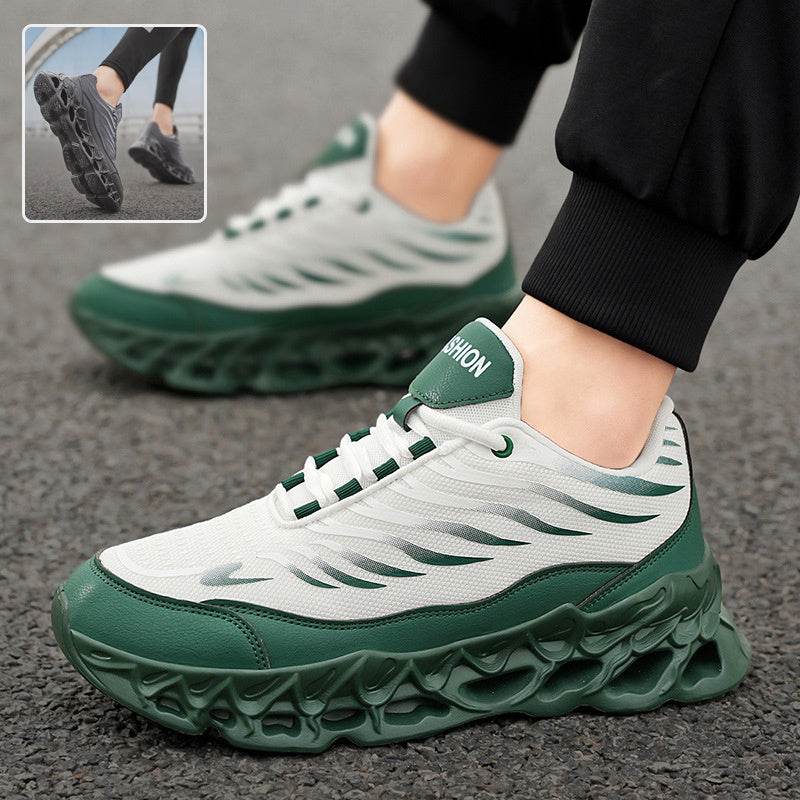 Men's Lace-up Sneakers Thick-soled Daddy Vulcanized Shoes Outdoor Running Sports Casual Shoes - Mubimart