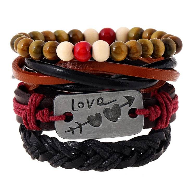Fashion Beaded Leather Bracelets And Bracelets - Mubimart