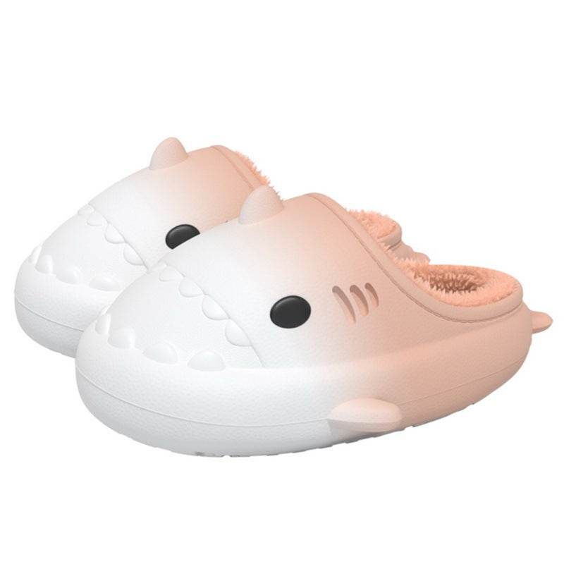 Waterproof Gradient Shark Cotton Slipper - Mubimart