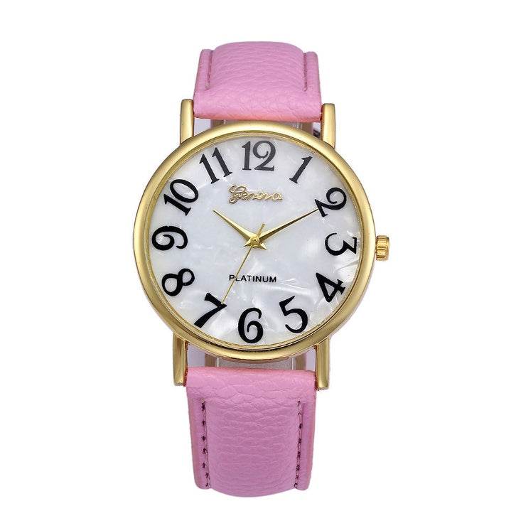 Marble Belt Watch Fashion Geneva Watch Shell Face Casual Watch For Men And Women - Mubimart