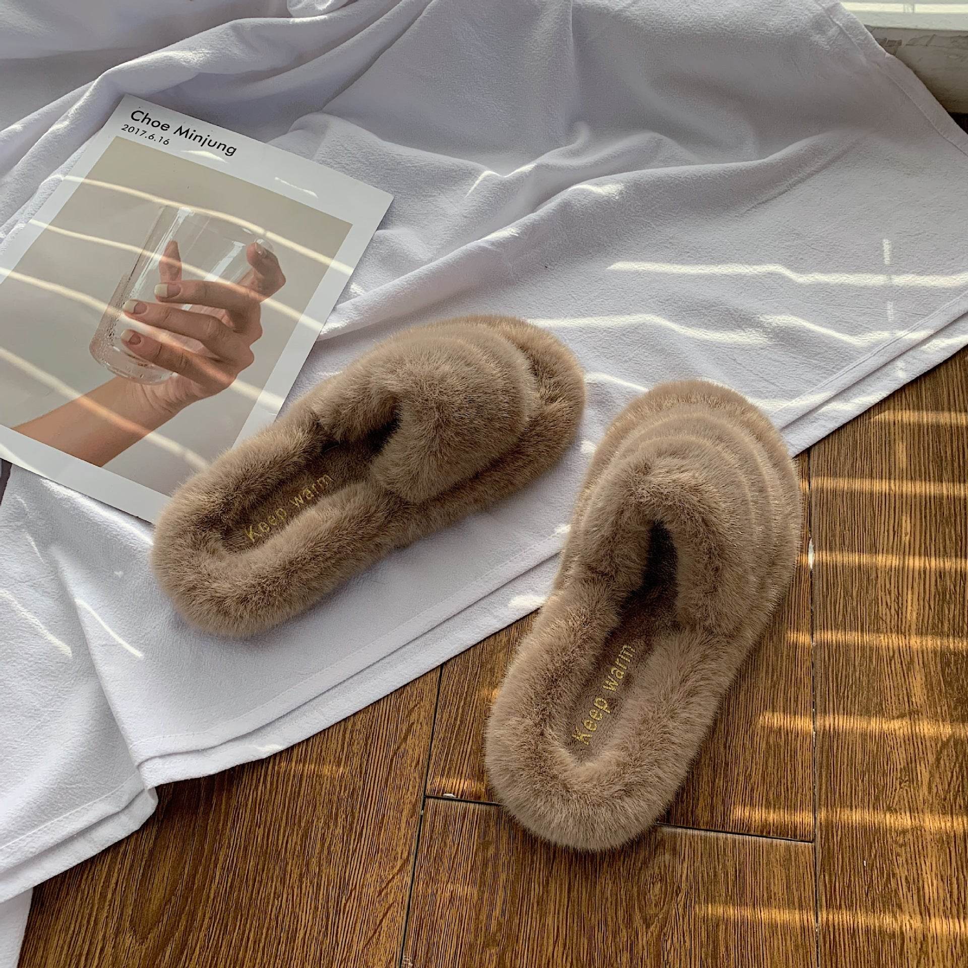 Hairy slippers for women - Mubimart