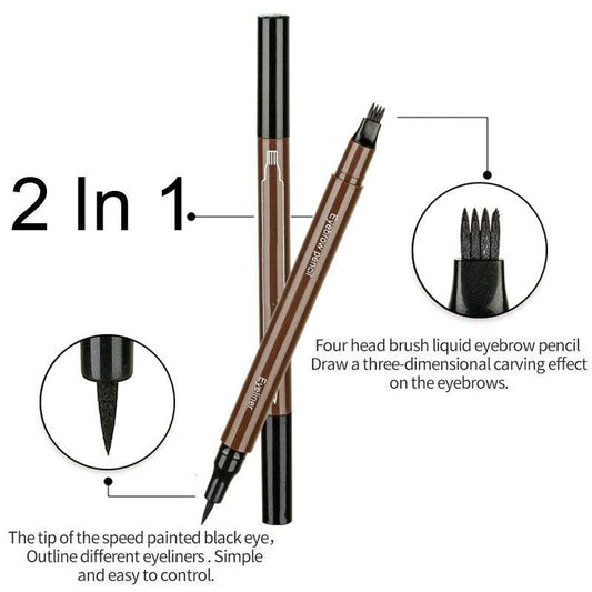 Double-tip eyebrow pencil eyeliner - Mubimart