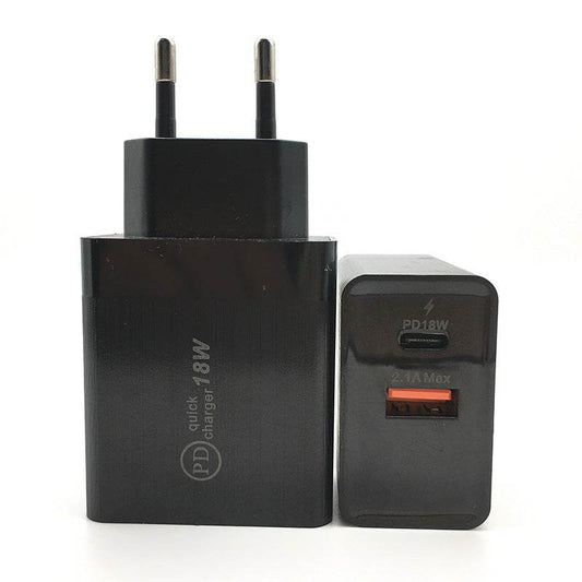 18W USB-C Fast Charge USB Type-C PD Charger US Plug Fast Charging Adapter - Mubimart