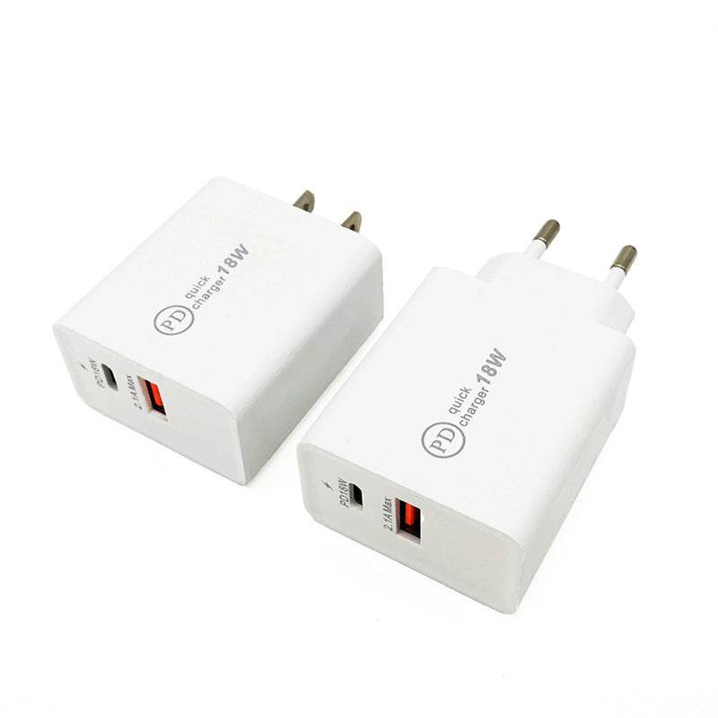 18W USB-C Fast Charge USB Type-C PD Charger US Plug Fast Charging Adapter - Mubimart
