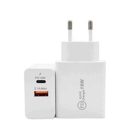 18W USB-C Fast Charge USB Type-C PD Charger US Plug Fast Charging Adapter - Mubimart