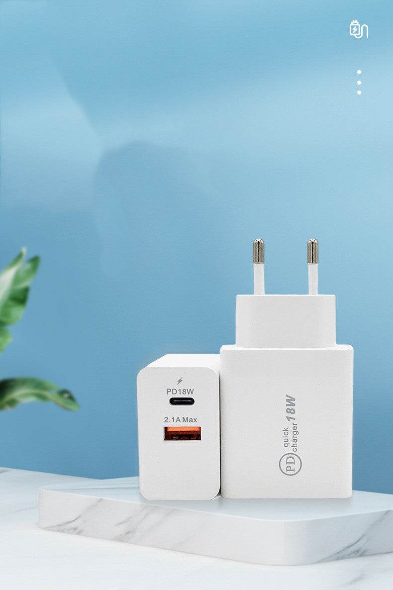 18W USB-C Fast Charge USB Type-C PD Charger US Plug Fast Charging Adapter - Mubimart