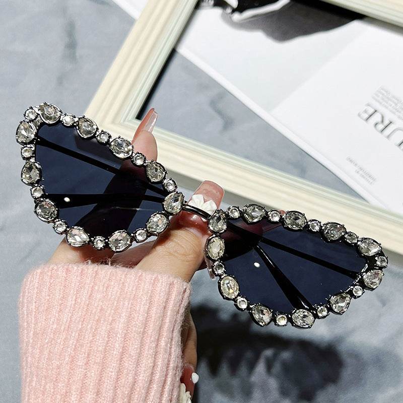Women's New Cat-eye Sunglasses With Diamonds - Mubimart