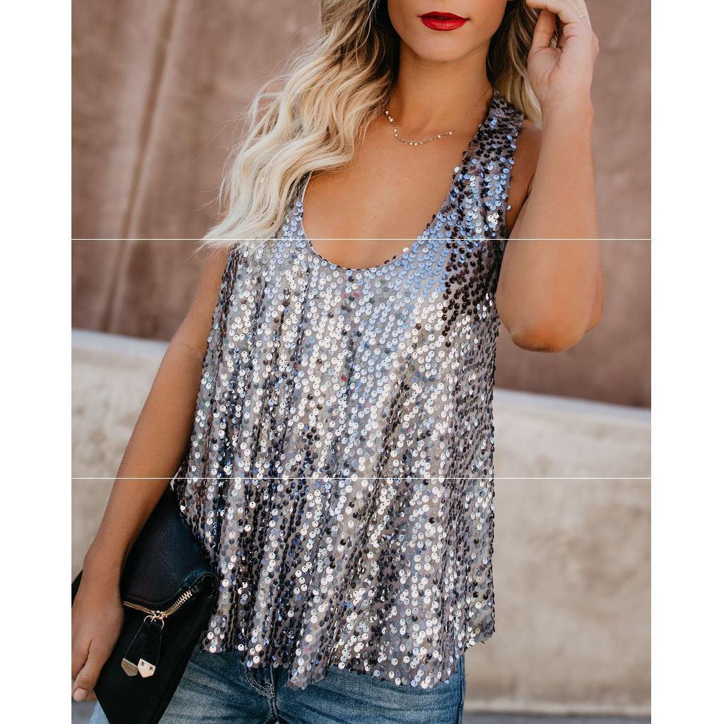 Women's Sequined Vest Camisole Vest Camisole Women - Mubimart -  