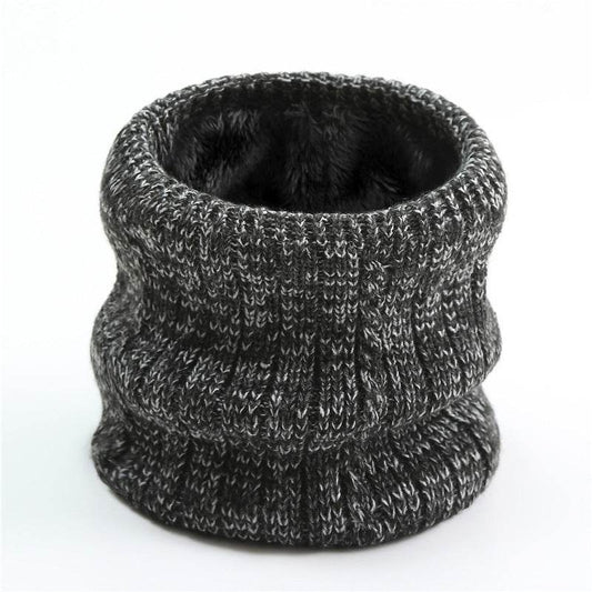 Twist Wide Striped Fleece-lined Knitting Scarf For Men - Mubimart