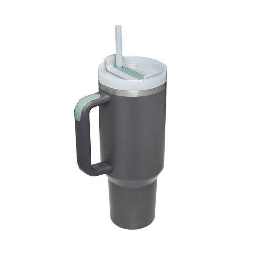 Personalized DIY Straw Coffee Insulation Cup With Handle Portable Car Stainless Steel Water Bottle Large Capacity Travel BPA Free Thermal Mug - Mubimart