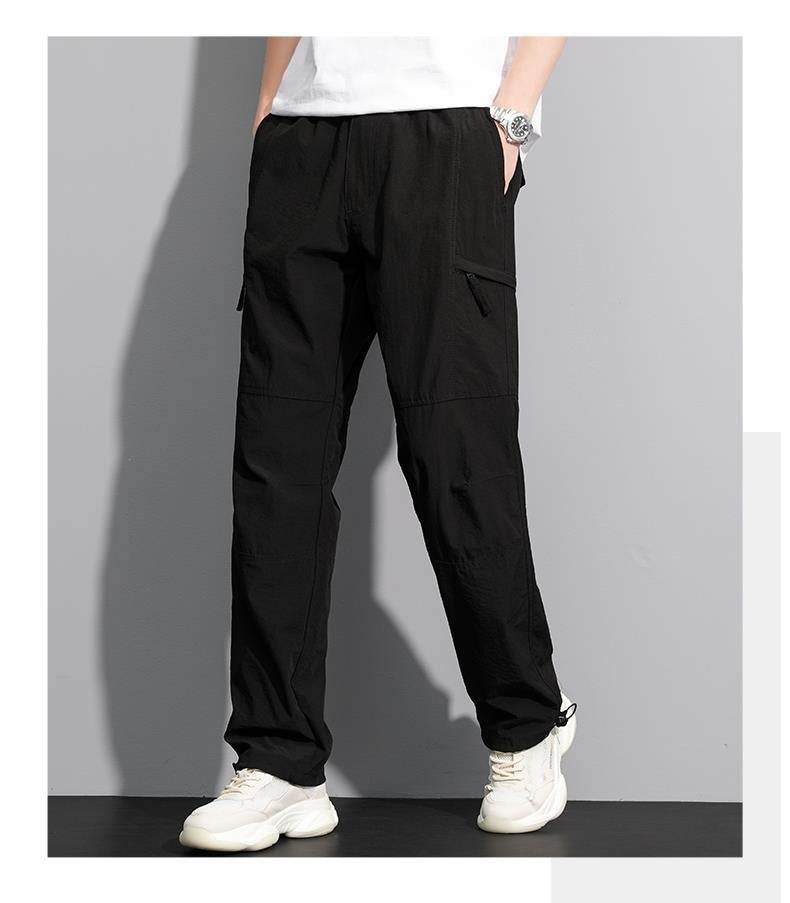 Thin Overalls Men's Casual Loose Ultrathin Khaki Straight - Mubimart