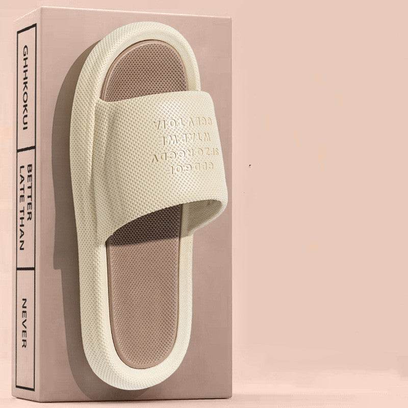 New Letter Home Slippers Summer Fashion Anti-slip Anti-odor House Shoes For Women Indoor Non-slip Floor Bathroom Slipper - Mubimart
