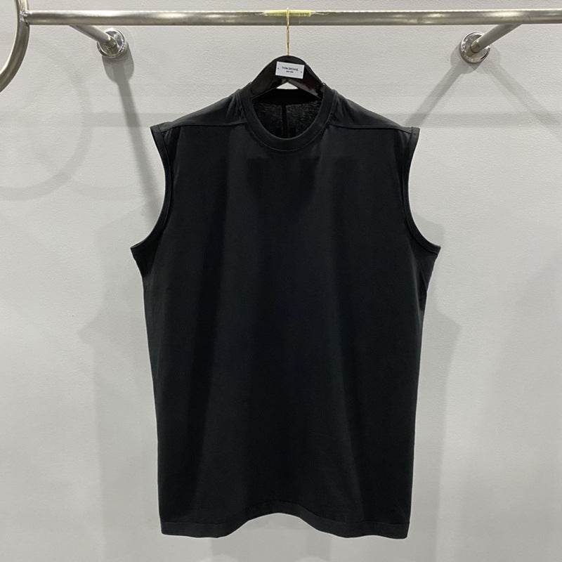 Men's Cotton Sleeveless Loose-fitting Version Of The Black Undershirt - Mubimart