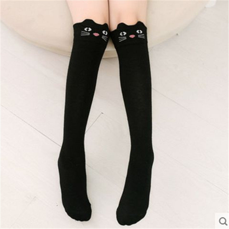 Girls cartoon over the knee socks - Mubimart -  