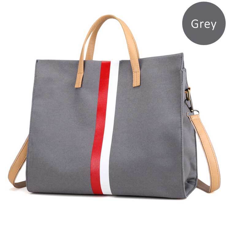 Canvas Ladies Work Bag Women Tote Hand Bag Shoulder Bag for Women Fashion Lady Shopping Canvas Stripe Tote Bags Female Handbags - Mubimart