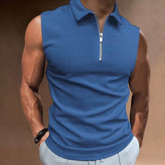 Men's Fashion Casual Solid Color Lapel Undershirt - Mubimart