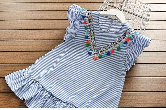 Fringed tunic with wood ears - Mubimart