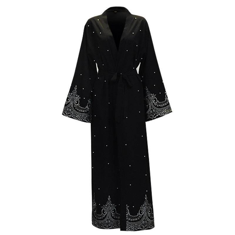 New Style Long-sleeved Embroidered Beaded Robe Women - Mubimart