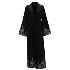 New Style Long-sleeved Embroidered Beaded Robe Women - Mubimart - Robe 