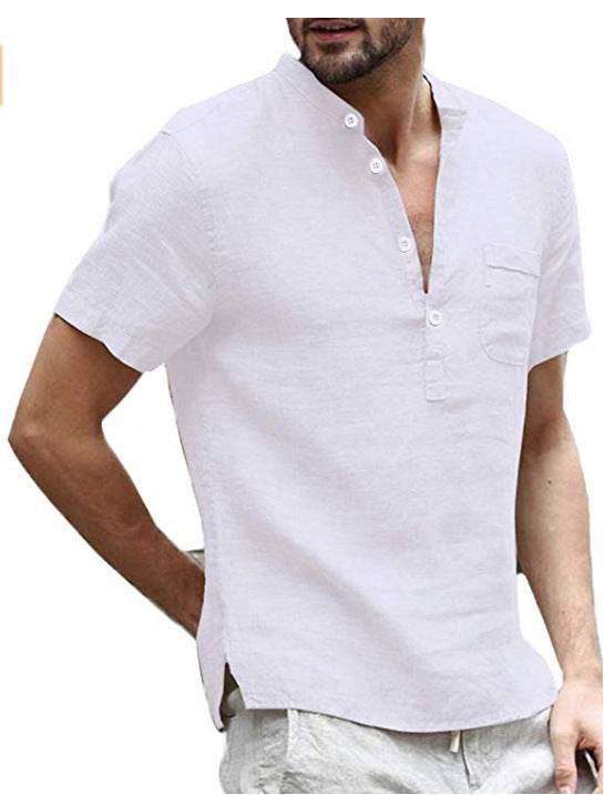 Casual linen polo shirt - Mubimart