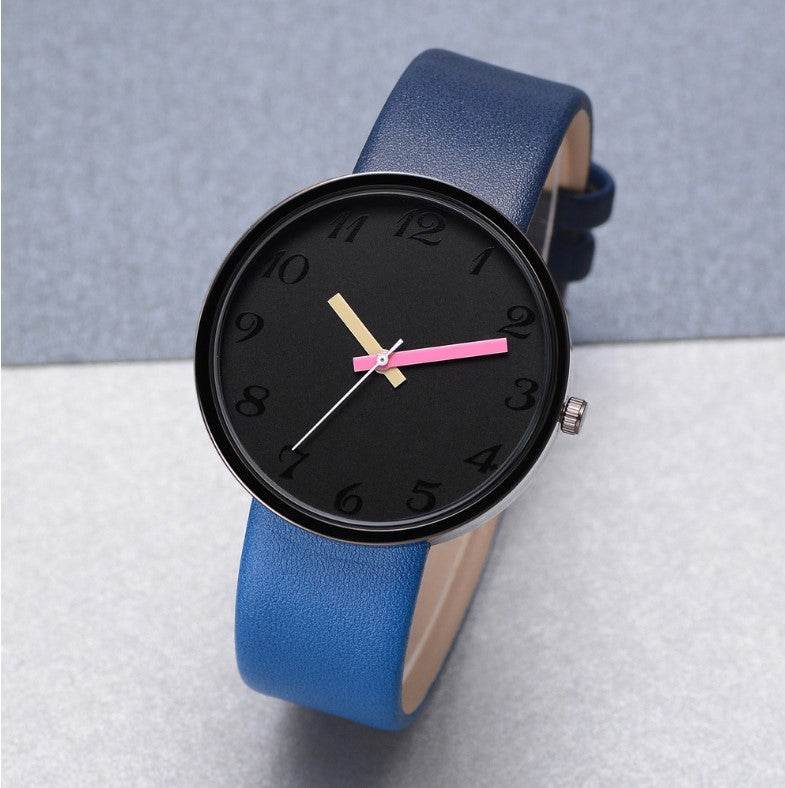 Women Watch Gray Contrast Leather Quartz Watch Women Watches Lovers Unisex Casual Ladies Wrist Watch Clock Relogio Feminino - Mubimart