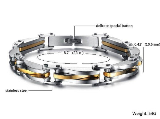 Diamond Texture Mens Titanium Steel Bracelet - Mubimart