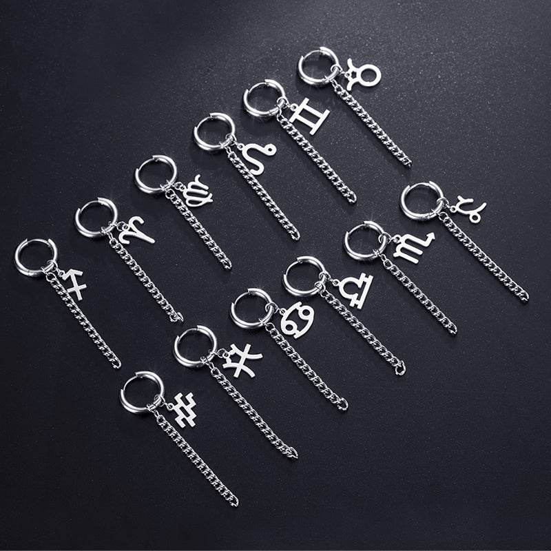 12 constellation earrings for men - Mubimart