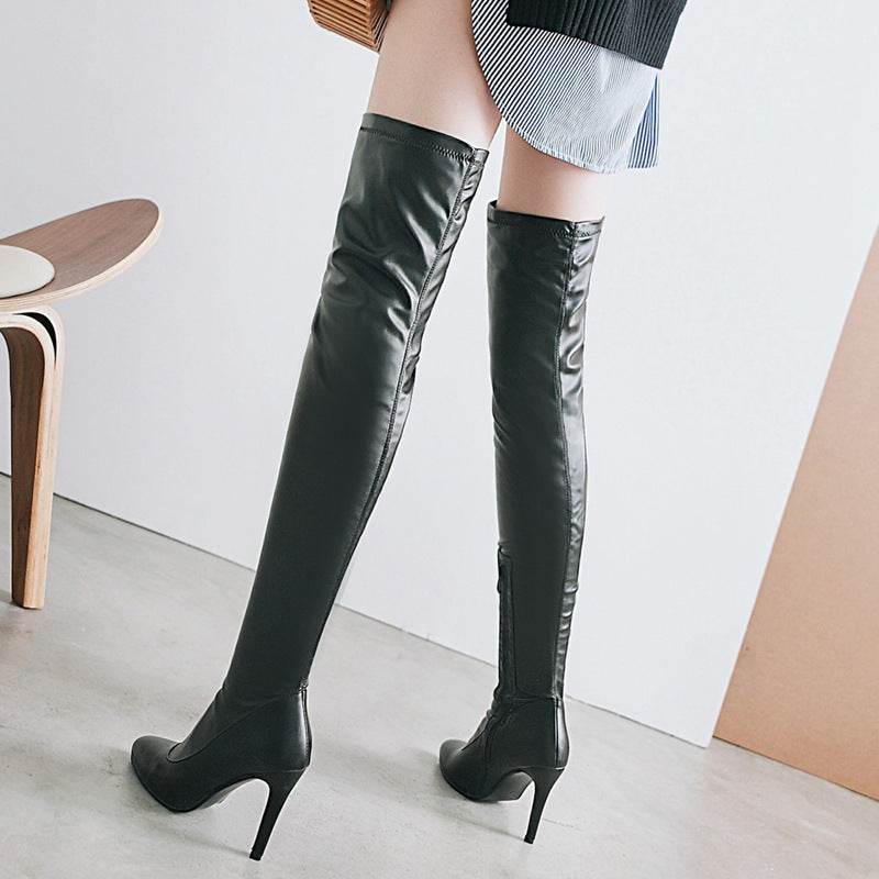 High heel stretch over the knee boots - Mubimart