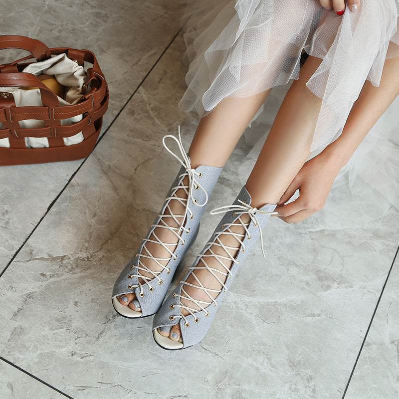 Denim high heels - Mubimart