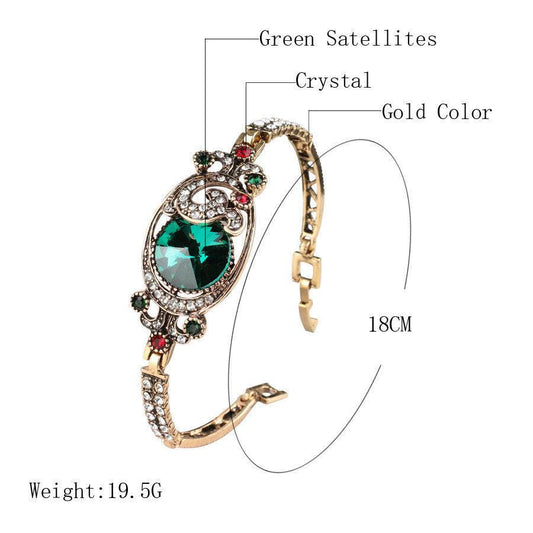 Vintage crystal gemstone exquisite ladies bracelet bracelet - Mubimart