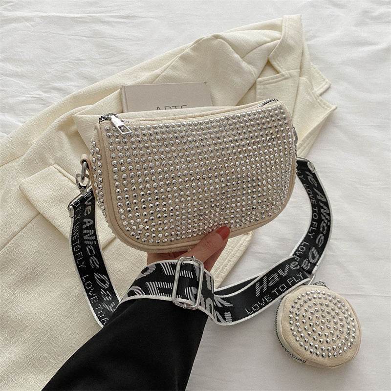 Rhinestone Shoulder Bag With Small Purse Fashion Party Underarm Crossbody Bag For Women Luxury Designer Bags - Mubimart