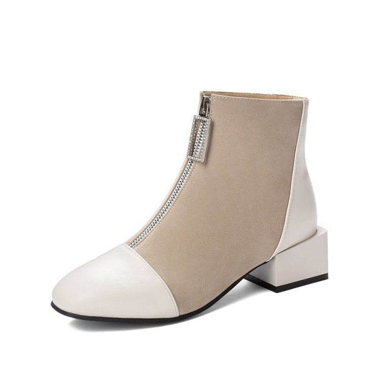 Versatile women's square toe boots - Mubimart