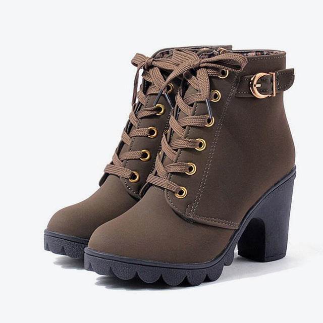 Cross strappy booties with Martin boots - Mubimart