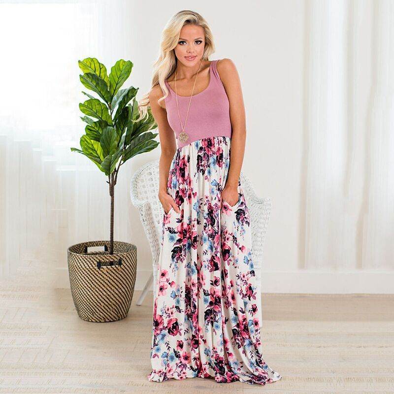 Printed maxi dress - Mubimart