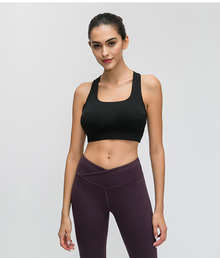 Contrast-panel sports bra - Mubimart -  