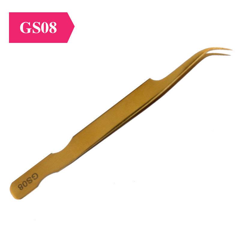 Gold Plated Eyelash Extension Tweezers Eyelash Tool - Mubimart