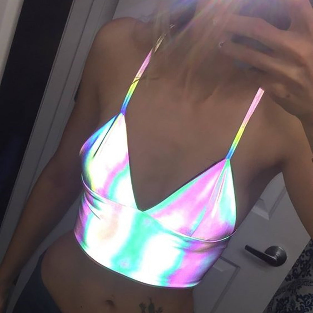 Laser reflective camisole - Mubimart -  