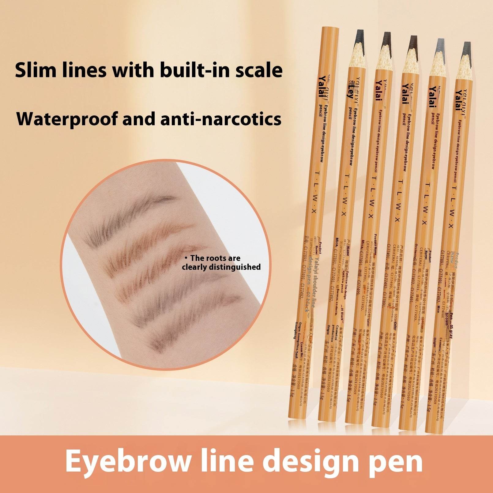 Positioning Eyebrow Pencil Eyebrow Line Design Pen Waterproof Anti-hemp Tattoo Embroidery For Teachers - Mubimart