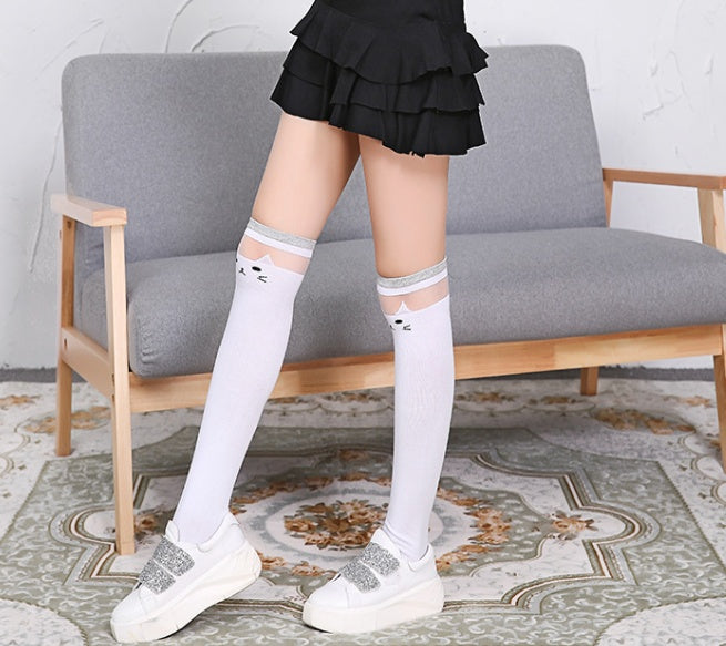 Cat Knee Socks - Mubimart -  