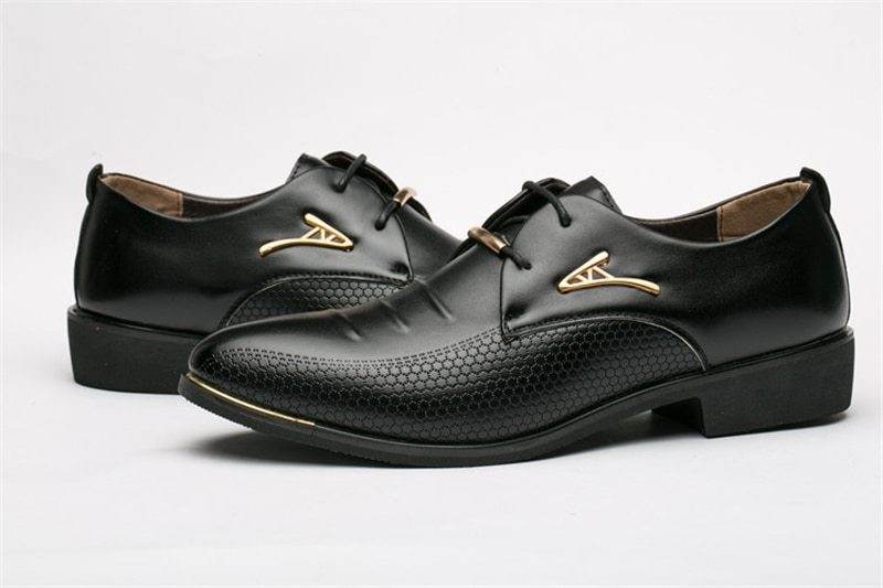 luxury Brand Classic Man Pointed Toe Dress Shoes Mens Patent Leather Black Wedding Shoes Oxford Formal Shoes Big Size fashion - Mubimart