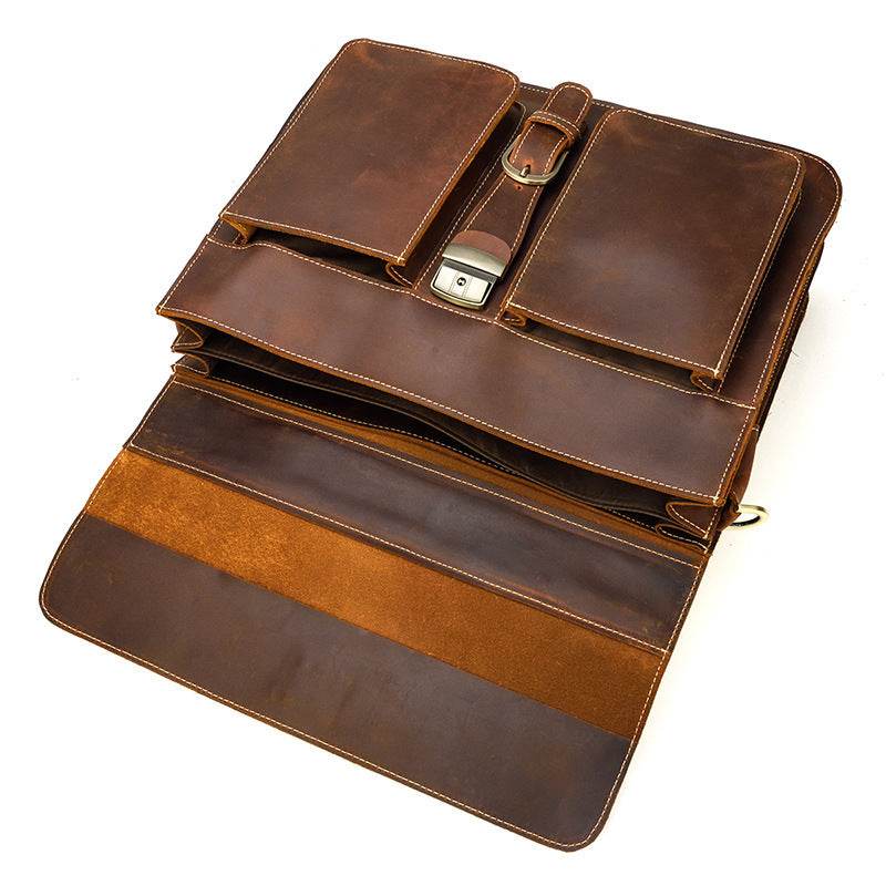 Men's leather briefcase - Mubimart