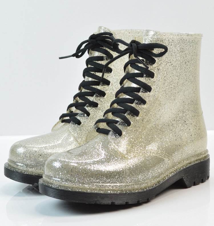 Transparent glitter rain boots - Mubimart