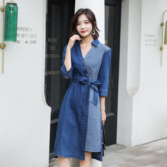 Slim denim dress - Mubimart -  