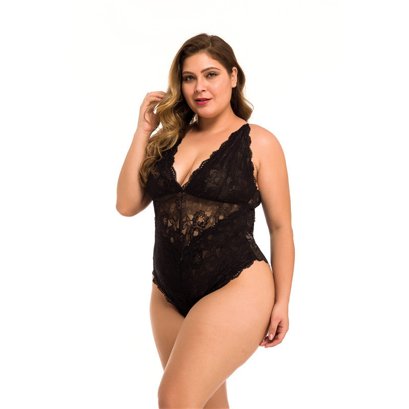 Plus Size Lace Meshsexy Lingerie - Mubimart -  