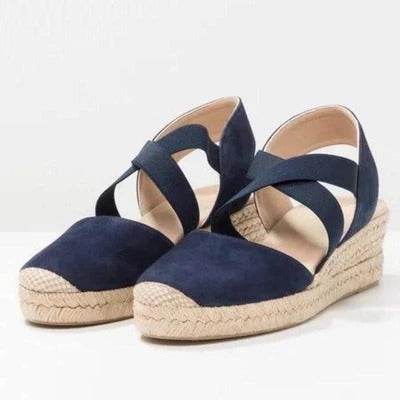 Middle heel wedge student baotou sandals - Mubimart
